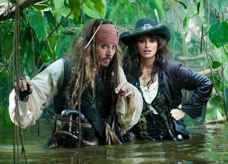 Johnny Depp and Penelope Cruz in Pirates of the Caribbean  On Stranger Tides