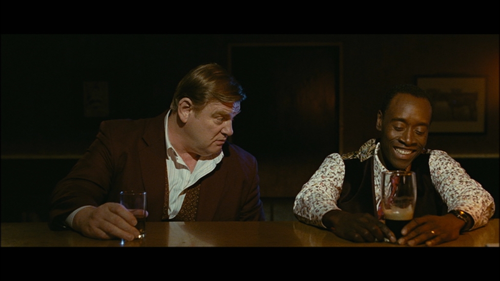 Sergeant Gerry Boyle (Brendan Gleeson) and FBI agent Wendell Everett (Don Cheadle) in THE GUARD