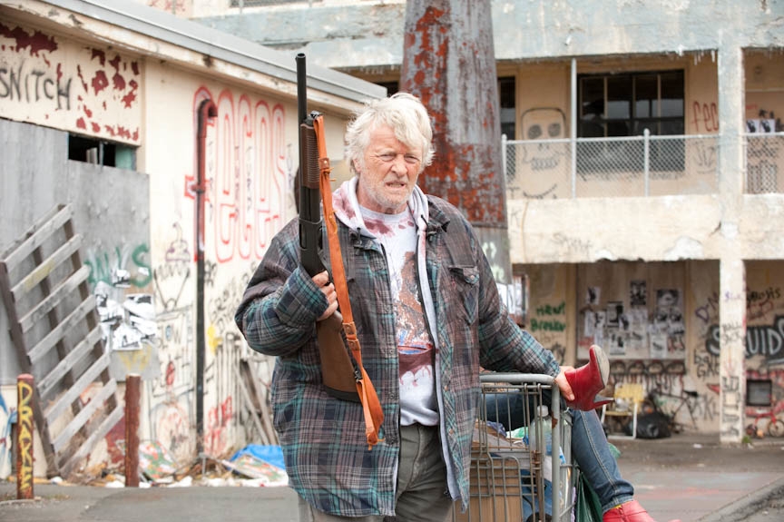 RUTGER HAUER as Hobo in Hobo with a Shotgun released 15th July