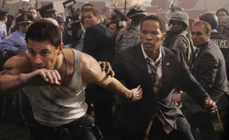 Channing Tatum, left, and Jamie Foxx star in Columbia Pictures' "White House Down."